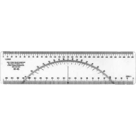 Regla Protractor W-45 Escalas M&eacute;tricas 1:2000 Y 1:1500