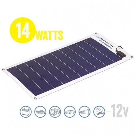 Panel Solar Flexible A Prueba De Agua Solar Marine 14 Watt, 12V