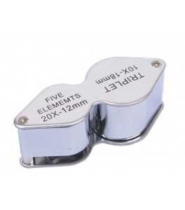 Lupa doble 10X-18mm 20X-12mm Plegable